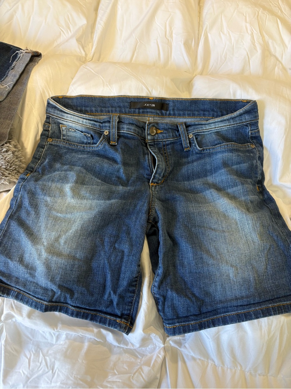 Joe's Jeans Faded Blue Mid-Rise Denim Shorts